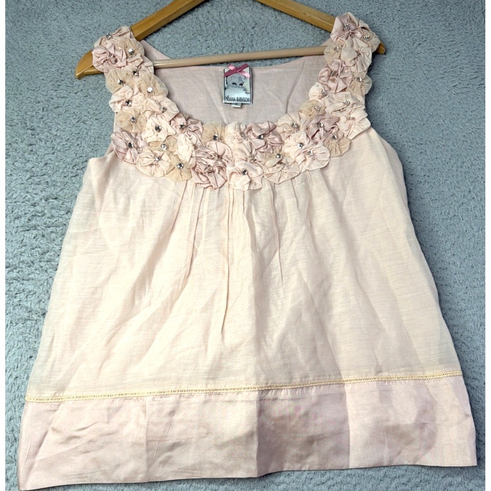 Yoana Baraschi Top Womens 6 Anthropologie Embellished Lined Sleeveless NWOT
